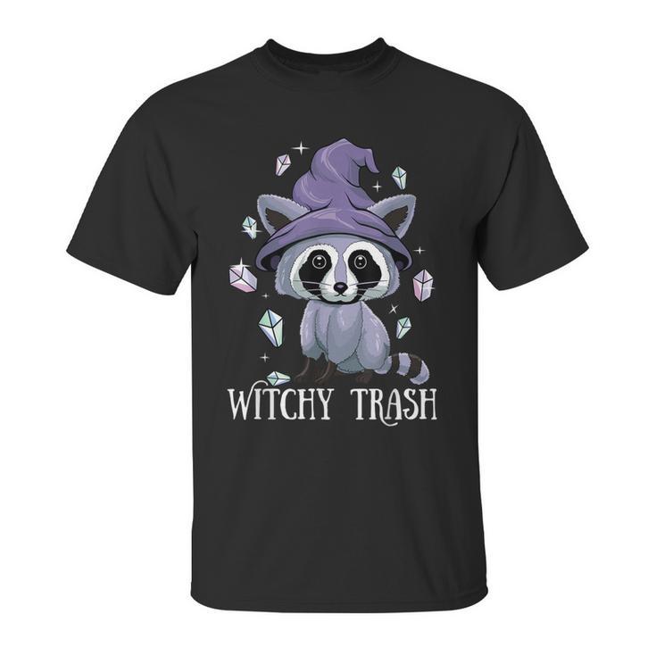 Witchy Trash Raccoon Halloween Witchcraft Witch Pastel Goth Unisex T-Shirt