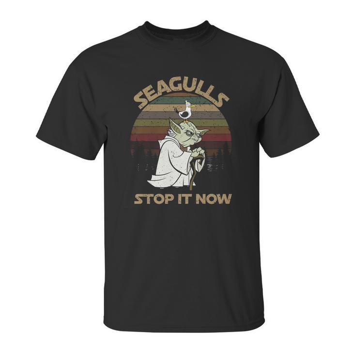 Yoda Seagulls Stop It Now Vintage Shirt Unisex T-Shirt