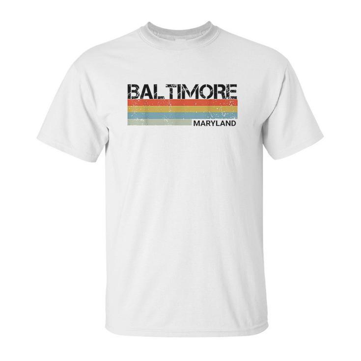 Baltimore Maryland Retro Vintage 80S Stripes Unisex T-Shirt