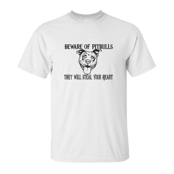 Beware Of Pit Bulls They Will Steal Your Heart Youth Unisex T-Shirt