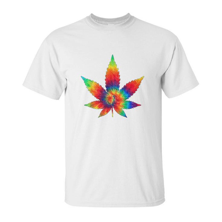 Cannabis  Tie Dye Hippie Stoner Gift Unisex T-Shirt