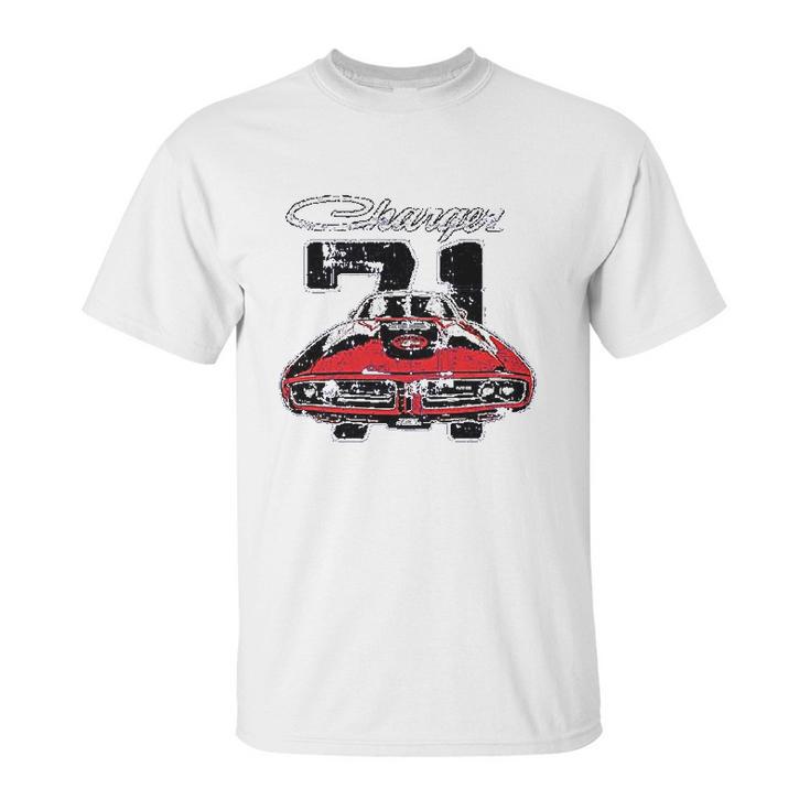 Dodge Charger 71 Distressed American Classic Muscle Car Unisex T-Shirt