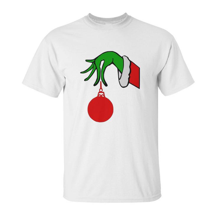 Grinch Arm Holding Ornament T-Shirt Unisex T-Shirt