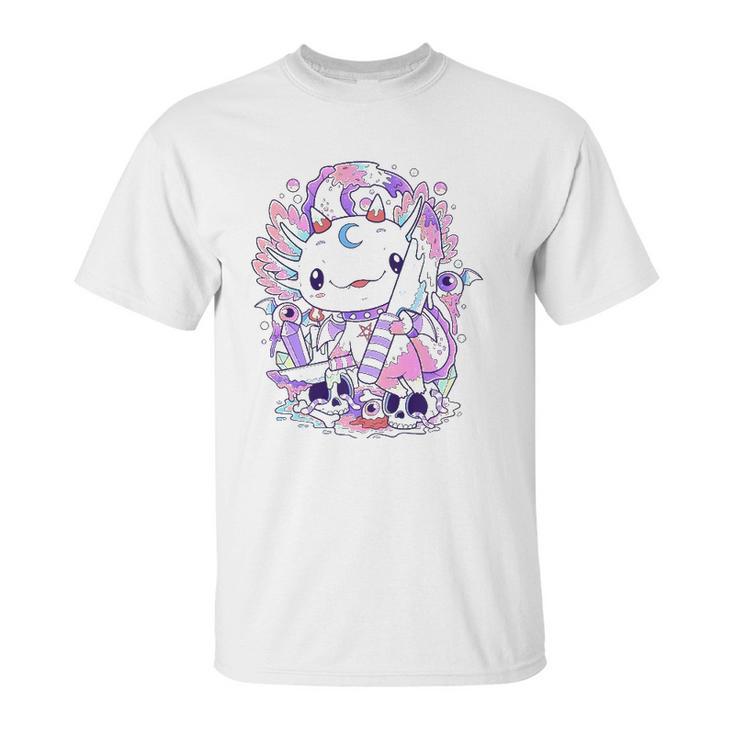 Kawaii Pastel Goth Cute And Creepy Axolotl Knife Unisex T-Shirt