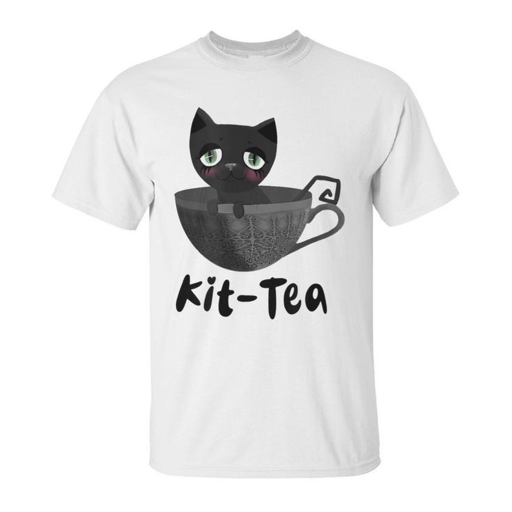 Kit-Tea Cat Lovers Creepy Kawaii Pastel Goth Kitten Teacup Unisex T-Shirt