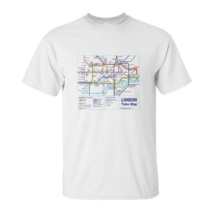 London Tourist Metro Underground Tube MapShirt British Unisex T-Shirt