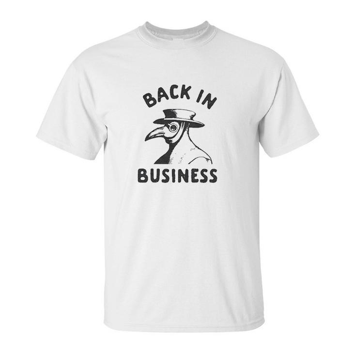 Mens Back In Business  Funny Plague Doctor Unisex T-Shirt