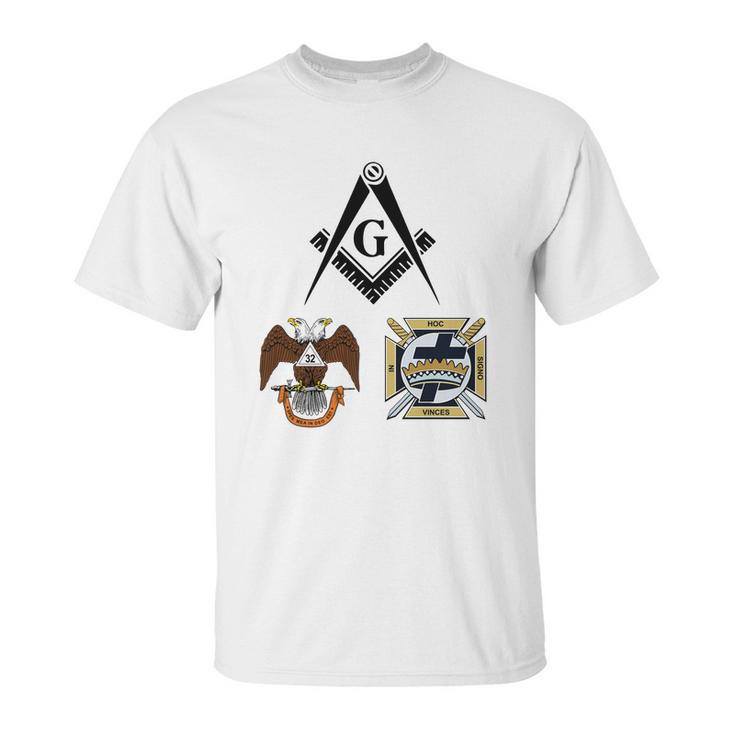 Mens Mason Scottish York Rite Masonic Black Down Unisex T-Shirt