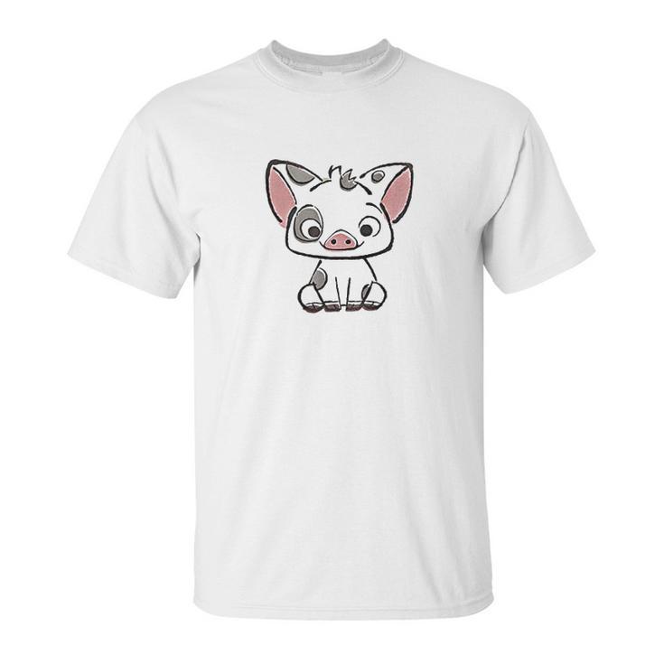 Moana Pua The Pig Girls Cute At Front Unisex T-Shirt