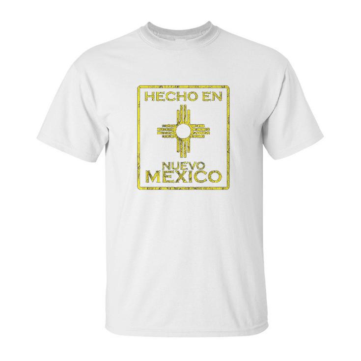 New Mexico Zia Symbol Distressed Hecho En New Mexico Unisex T-Shirt