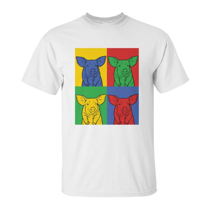 Pig Pop Art  Retro Piggy Tee Unisex T-Shirt