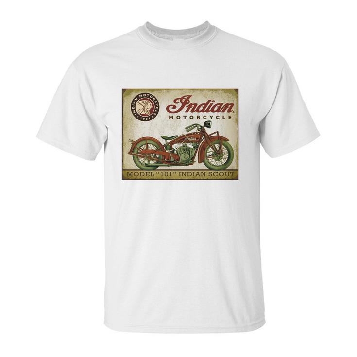 Retro Indian Motorcycle 101 Indian Scout T-Shirt Unisex T-Shirt