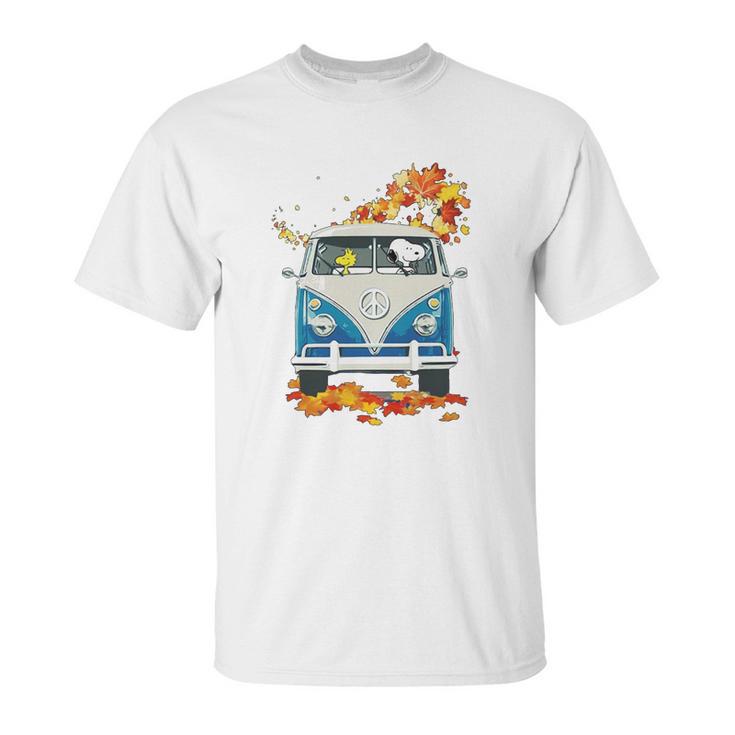 Snoopy And Woodstock Vw Volkswagen Hippie Car Shirt Unisex T-Shirt