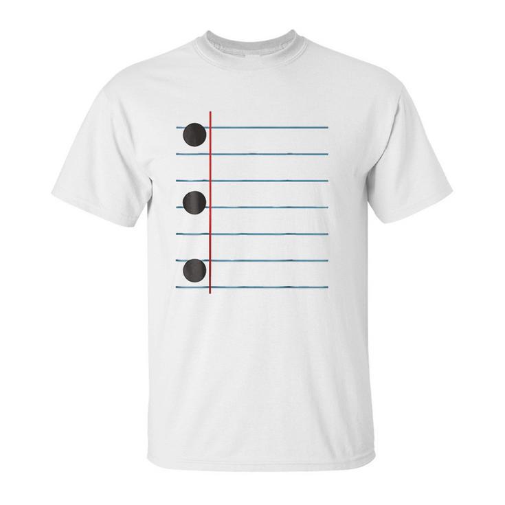 Three Hole Punch College Ruled Paper Costume Unisex T-Shirt