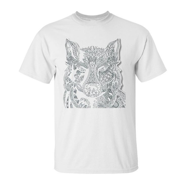 Tribal Wolf Design Unisex T-Shirt