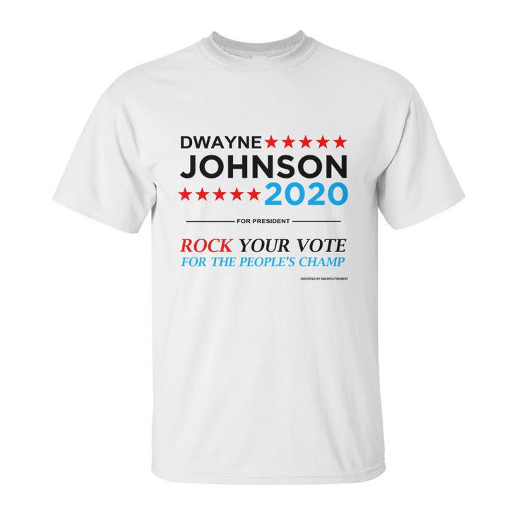 Vote The Rock 2020 President Dwayne Johnson Election Black T-Shirt Unisex T-Shirt