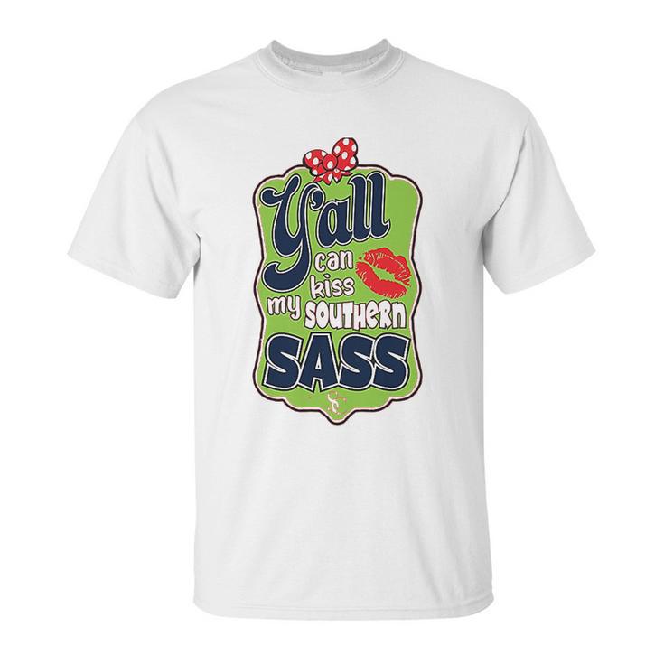 Yall Can Kiss My Southern Sass Southern Charm Collection On A Coral Unisex T-Shirt