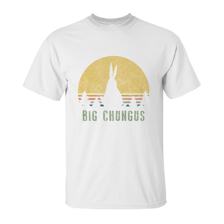 Big Chungus Funny Gift Retro Vintage Sunset Meme Video Game Gift Unisex T-Shirt