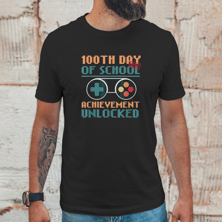 100Th Day Of Homeschool For Gamers Achievement Unlocked Unisex T-Shirt Gifts for Him