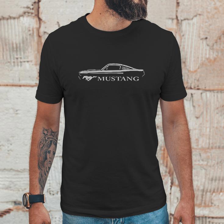 1965 1966 Ford Mustang Fastback Classic Color Outline Design Unisex T-Shirt Gifts for Him