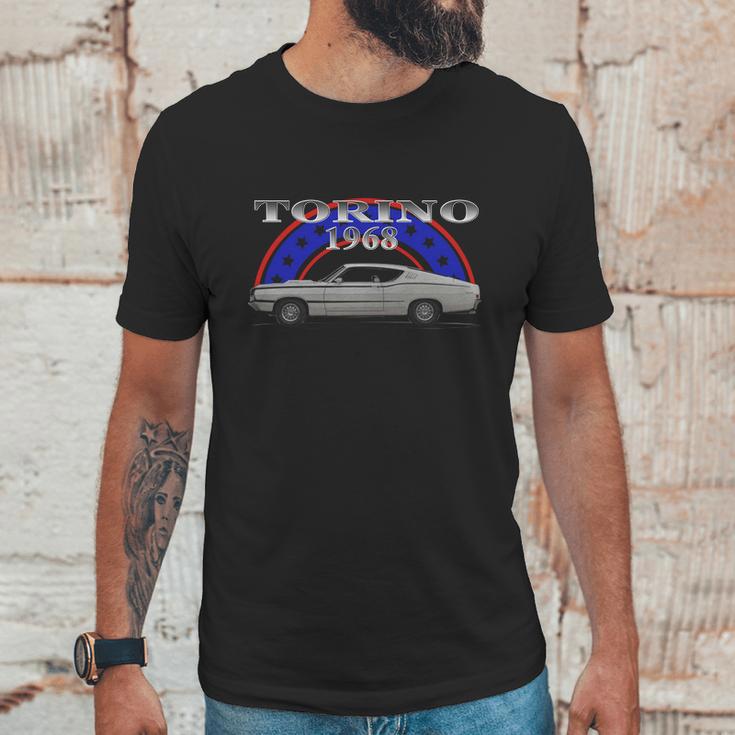 1968 Ford Torino Fastback Side White Unisex T-Shirt Gifts for Him