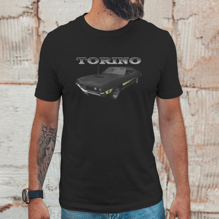 1971 Ford Torino Black Unisex T-Shirt Gifts for Him