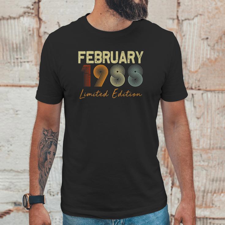 33 Years Old Birthday Gift February 1988 Limited Edition Unisex T-Shirt Gifts for Him