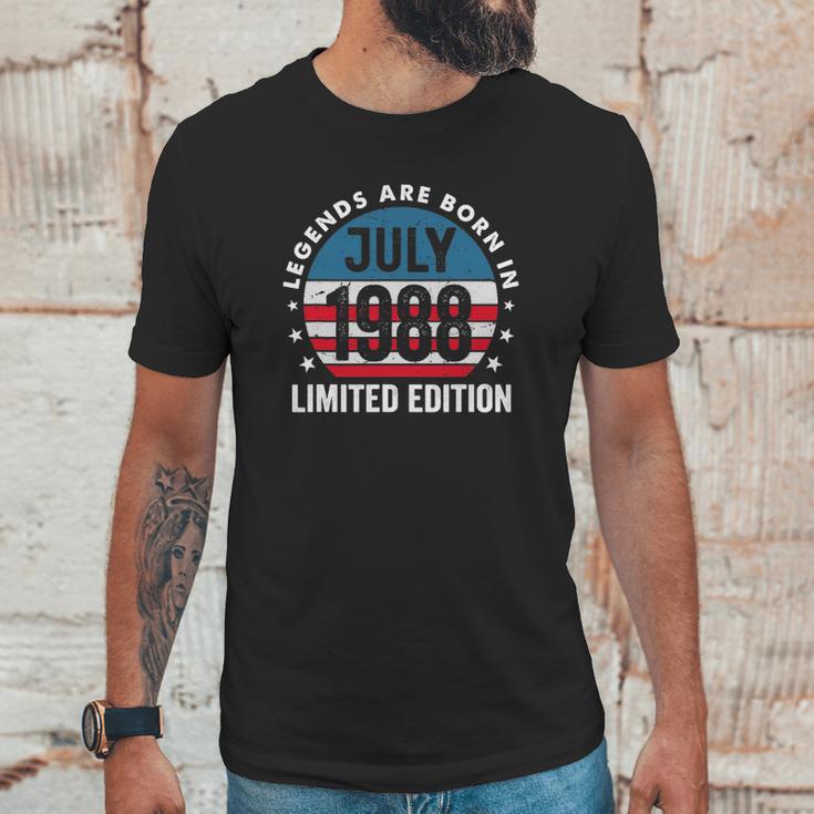 33 Years Old Legends Are Born In July 1988 Vintage July 1988 Ver2 Unisex T-Shirt Gifts for Him