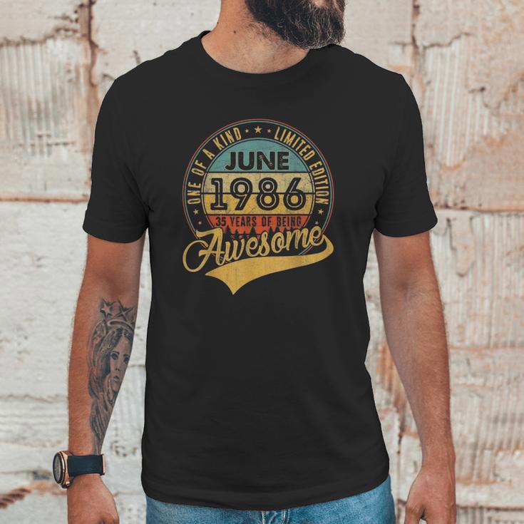 35Th Birthday Gifts 35 Years Old Retro Born In June 1986 Ver2 Unisex T-Shirt Gifts for Him