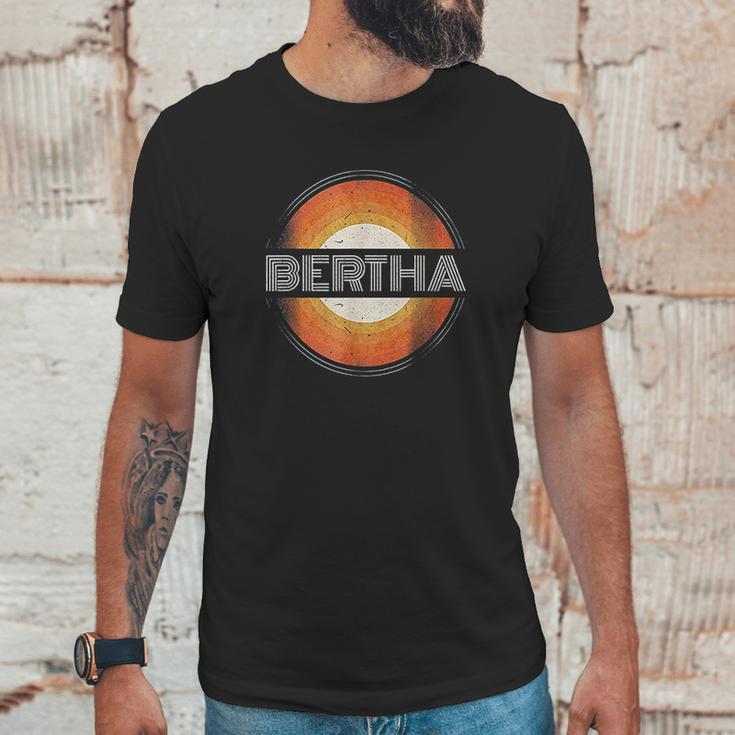 Graphic 365 First Name Bertha Retro Personalized Vintage Unisex T-Shirt Gifts for Him