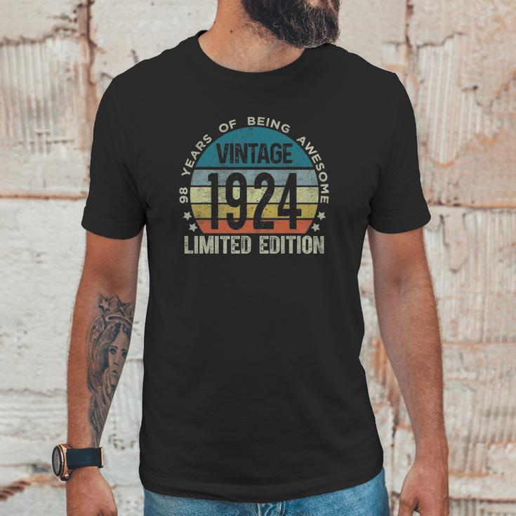 98 Years Old Gifts Vintage 1924 Limited Edition 98Th Birthday Unisex T-Shirt Gifts for Him