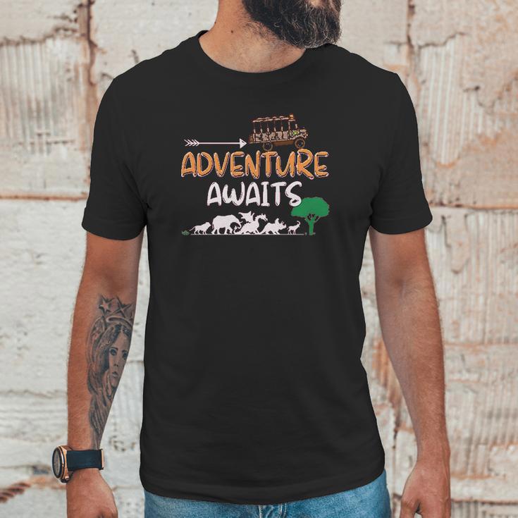 Adventure Awaits Travel Into The Wild Animal Kingdom Safari Unisex T-Shirt Gifts for Him