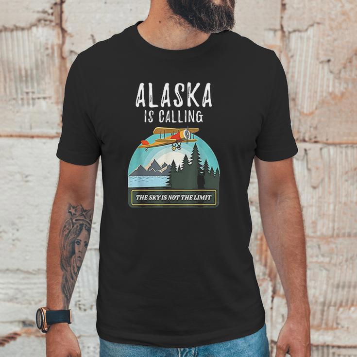 Alaska Mountain Retro Vintage Plane Bush Flying Unisex T-Shirt Gifts for Him