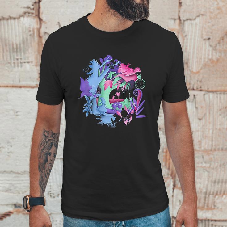 Alice In Wonderland Neon Forest Silhouette Unisex T-Shirt Gifts for Him