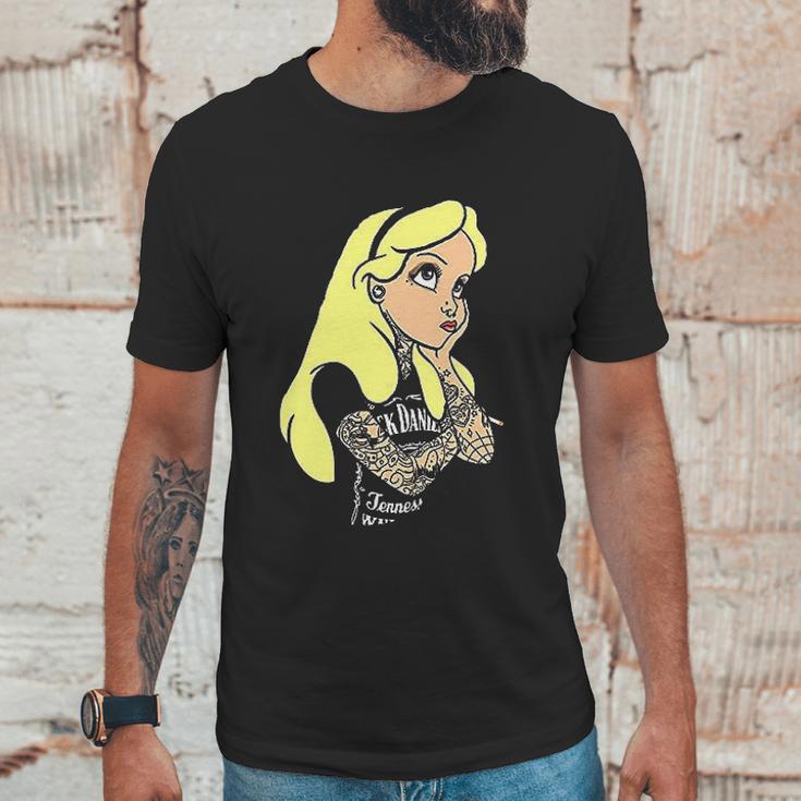 Alice In Wonderland Punk Tatto Unisex T-Shirt Gifts for Him