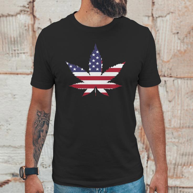 American Marijuana Leaf Unisex T-Shirt Gifts for Him