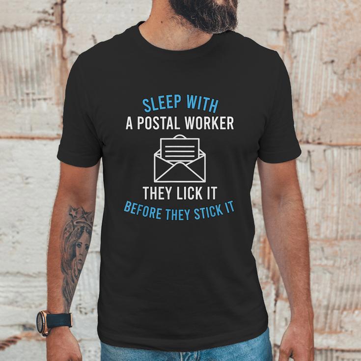 American Postal Worker Sleep With A Mailman Mail Escort Unisex T-Shirt Gifts for Him