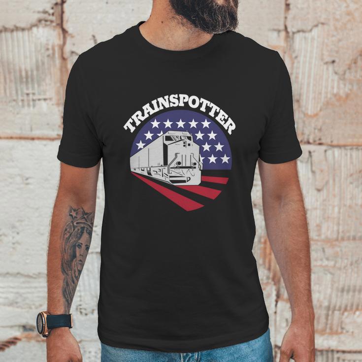 American Trainspotter Train America Trainspotting Trains Gift Graphic Design Printed Casual Daily Basic Unisex T-Shirt Gifts for Him