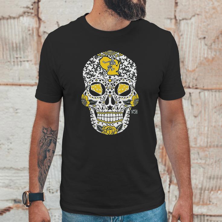 Americas Finest Apparel Green Bay Sugar Skull Unisex T-Shirt Gifts for Him