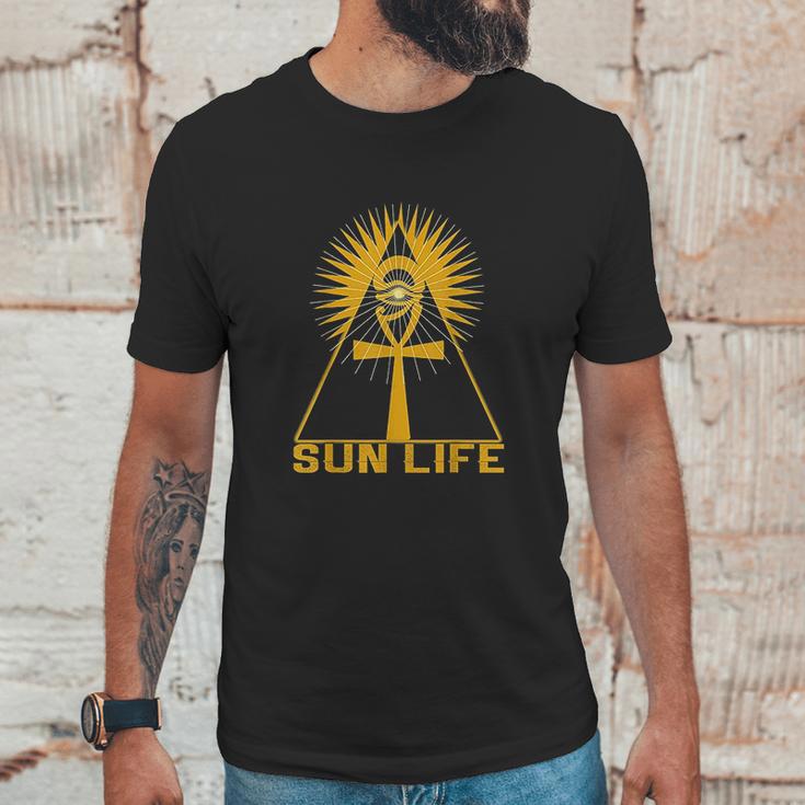 Ancient Egyptian Kemetic Ankh Pyramid Sun Life Unisex T-Shirt Gifts for Him