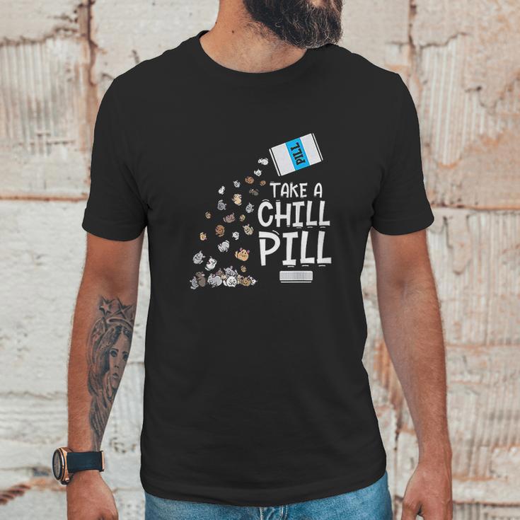 Animal Meme Gift Chill Pill Pun Chinchilla Unisex T-Shirt Gifts for Him