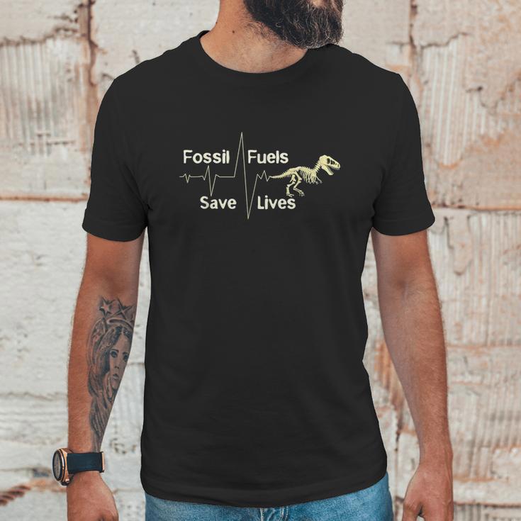 Anti Climate Change Fossil Fuels Save Lives Unisex T-Shirt Gifts for Him