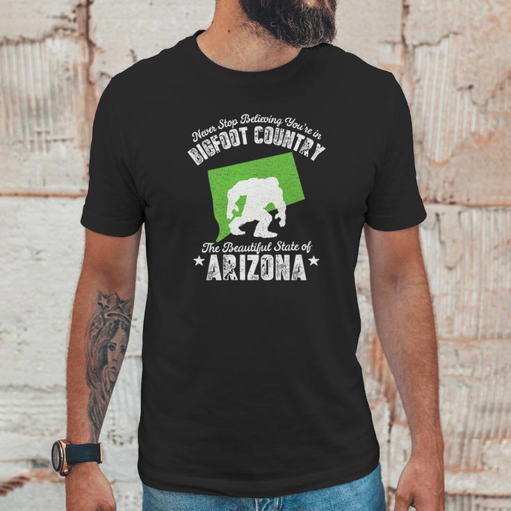 Arizona State Bigfoot Sasquatch Yeti Hunter Gift Unisex T-Shirt Gifts for Him