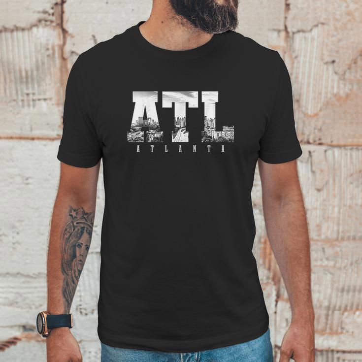 Atl Atlanta Skyline Pride Black And White Unisex T-Shirt Gifts for Him