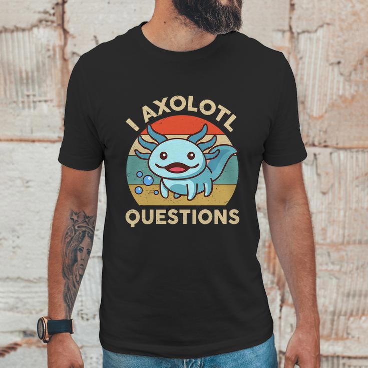 I Axolotl Questions Shirt Kids Blue Salamander Plush Axolotl Unisex T-Shirt Gifts for Him