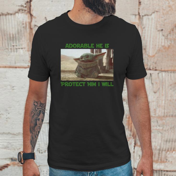 Baby Yoda Adorable He Is Protect Him I Will The Mandalorian Shirt Unisex T-Shirt Gifts for Him