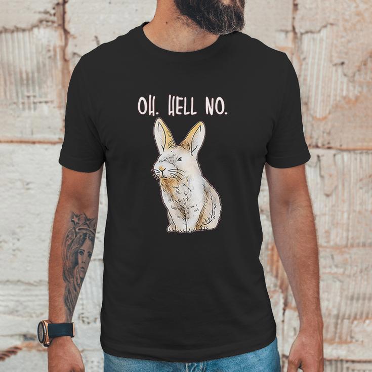 Bad Bunny Disapproving Rabbit Funny Animals Oh Hell No Unisex T-Shirt Gifts for Him