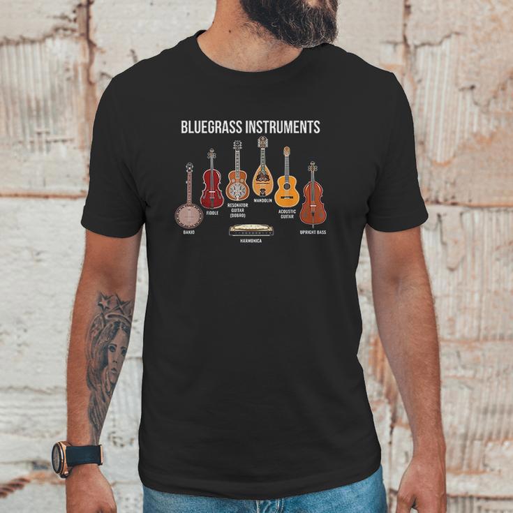 Banjo Bluegrass Instruments Vintage Music Fans Banjo Player Unisex T-Shirt Gifts for Him