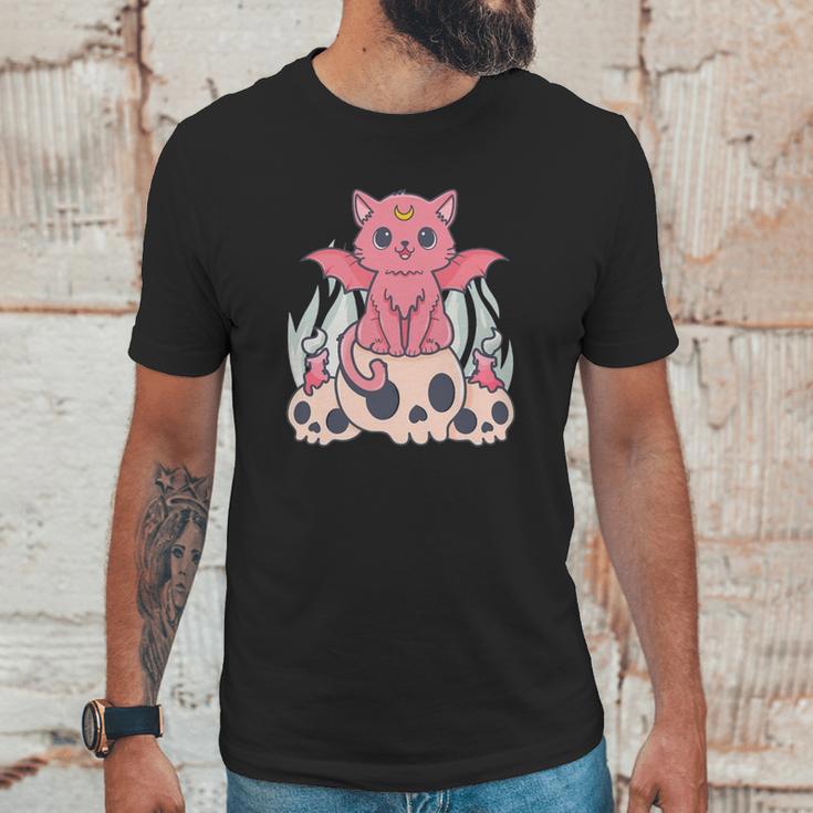 Bat Cat Kawaii Pastel Goth Cute Skulls Gift Cat Lover Unisex T-Shirt Gifts for Him