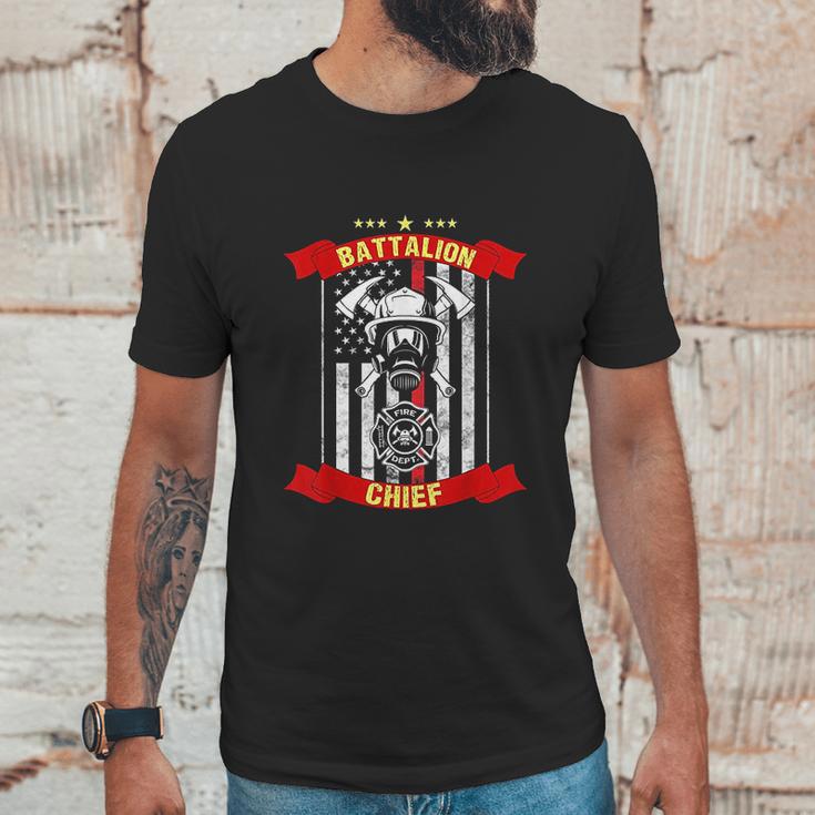 Battalion Chief American Firefighter Fireman Hero Gift Unisex T-Shirt Gifts for Him